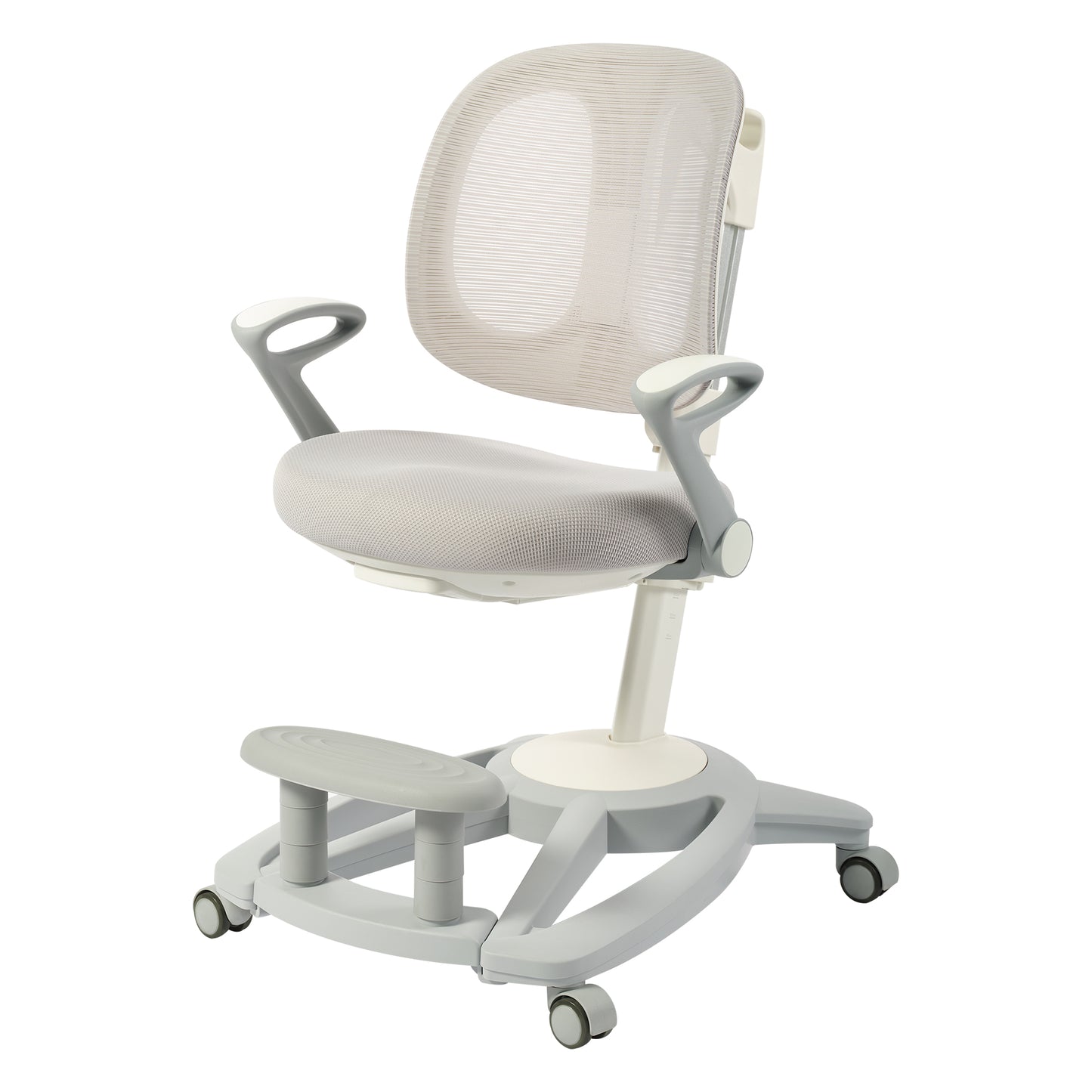 Kids Desk Chair, Computer Chairs with Armrest and Footrest for Boys Girls Cute Mesh Ergonomic with Adjustable Height Swivel Safe Sit-Locking Casters