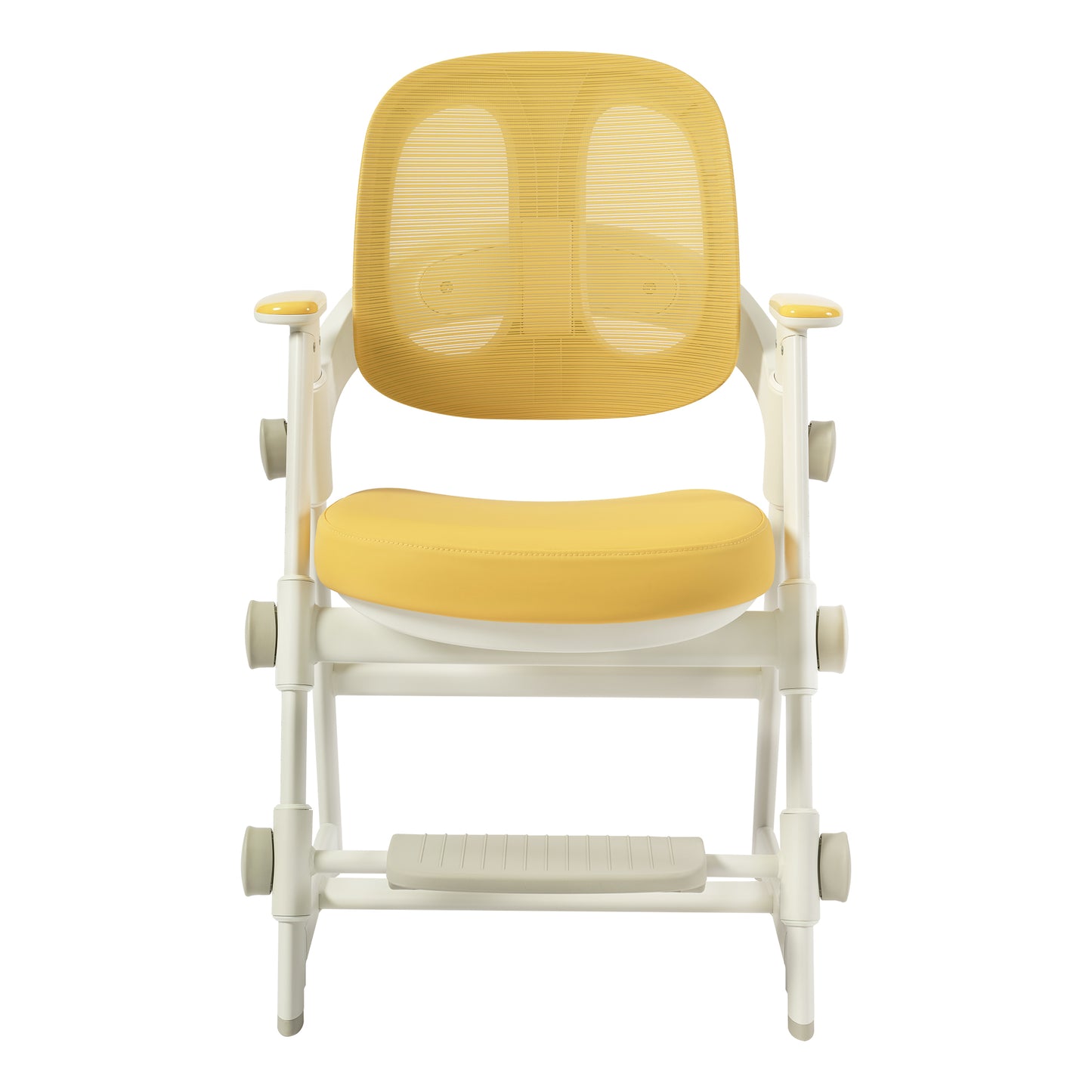 Kids Desk Chair, Height Adjustable Study Chair with Adjustable Back Support, Thick Cushion Seat, Foldable Armrest and Adjustable Footrest
