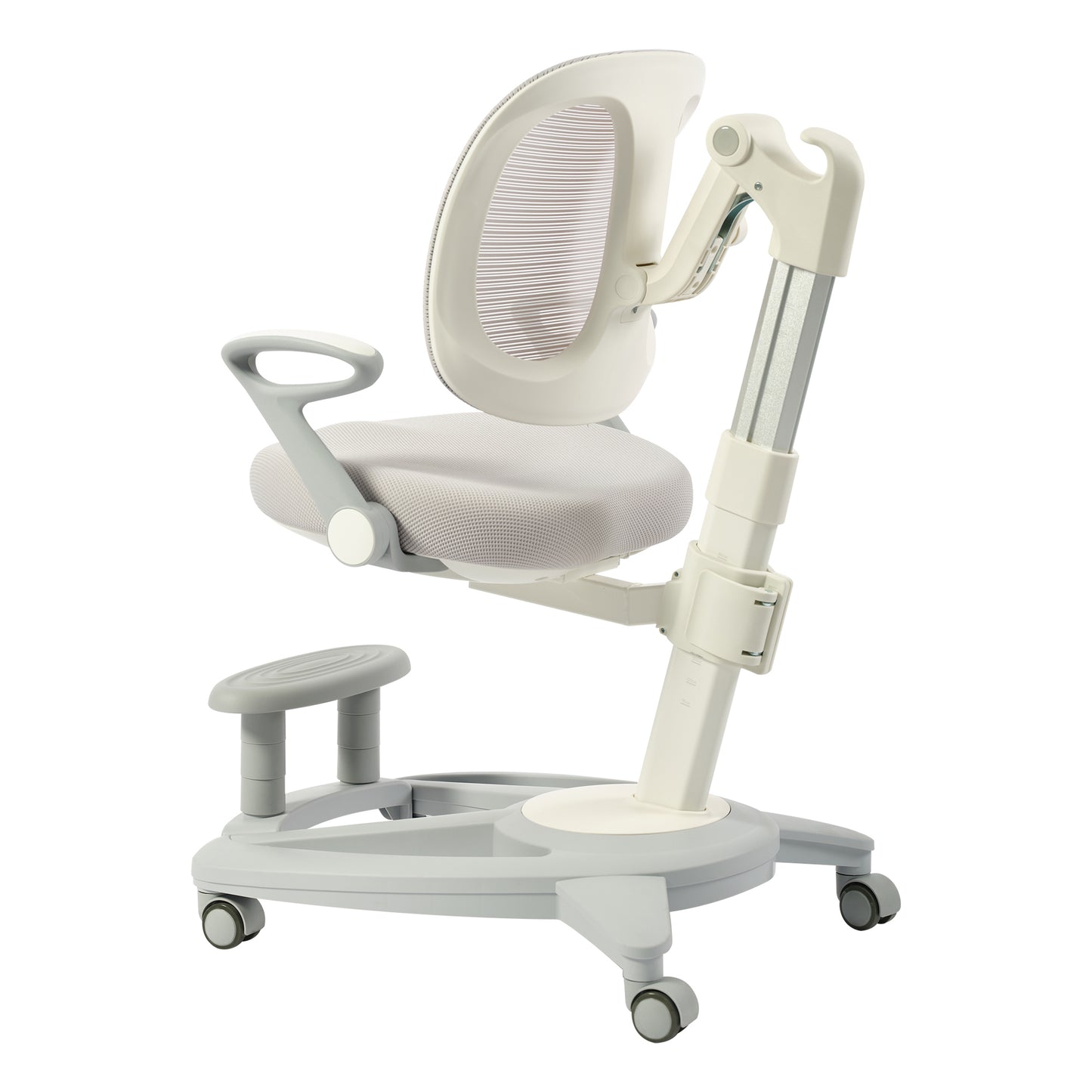 Kids Desk Chair, Computer Chairs with Armrest and Footrest for Boys Girls Cute Mesh Ergonomic with Adjustable Height Swivel Safe Sit-Locking Casters