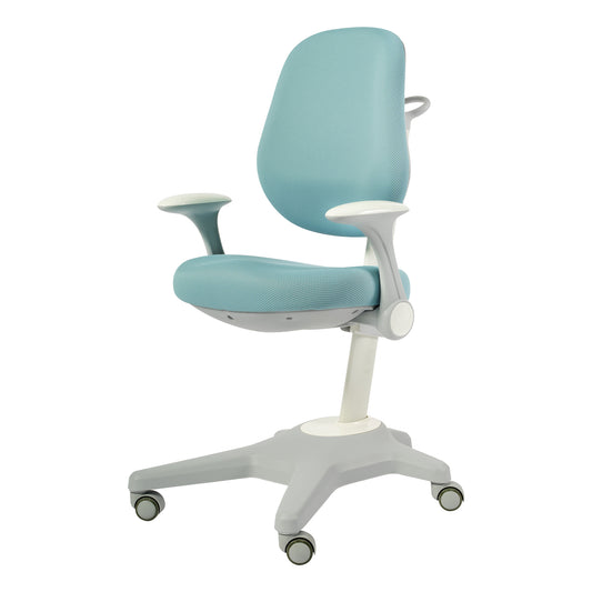 longsen Kids Desk Chair, Computer Chairs with Armrest and Footrest for Boys Girls Cute Mesh Ergonomic with Adjustable Height Swivel Safe Sit-Locking Casters Blue