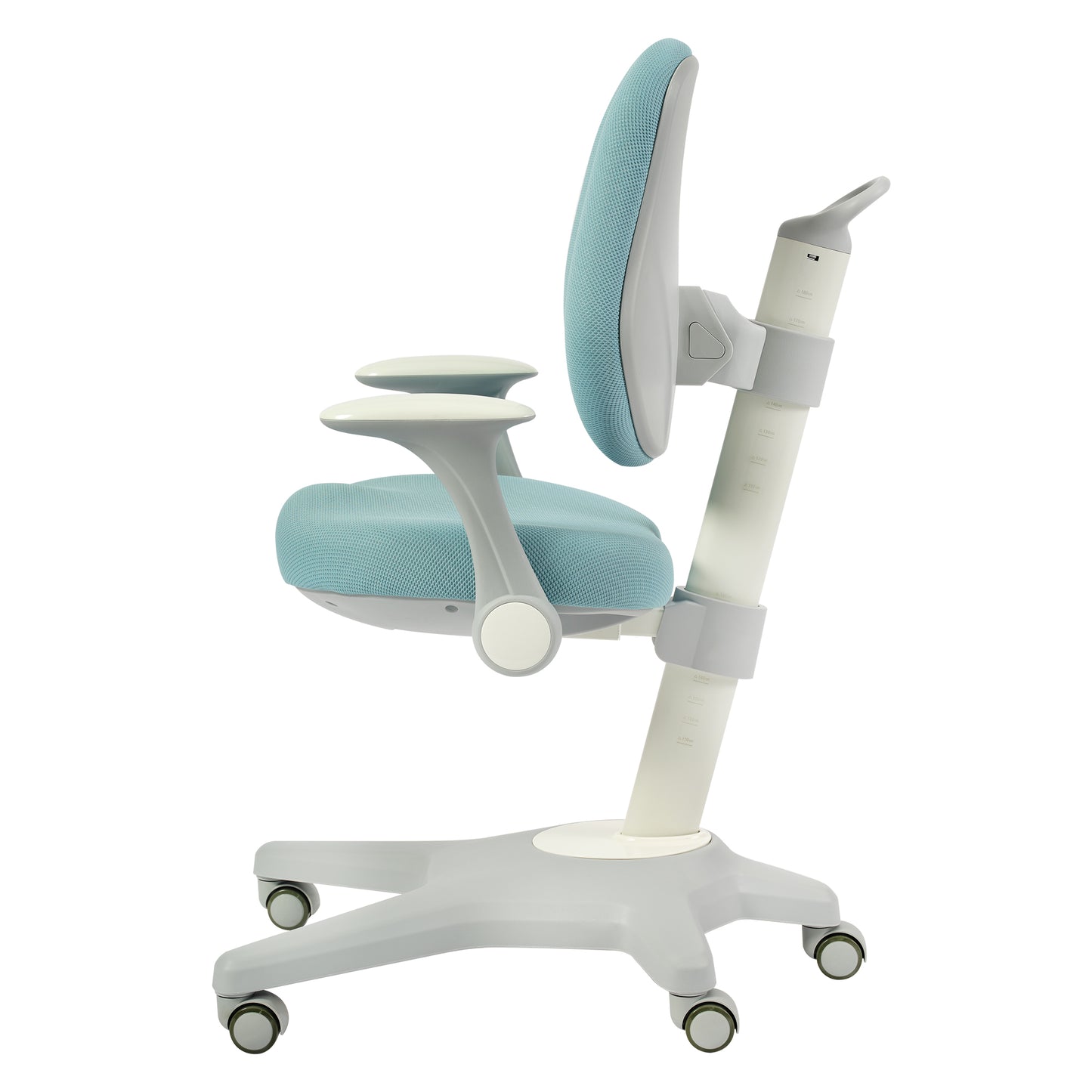 longsen Kids Desk Chair, Computer Chairs with Armrest and Footrest for Boys Girls Cute Mesh Ergonomic with Adjustable Height Swivel Safe Sit-Locking Casters Blue
